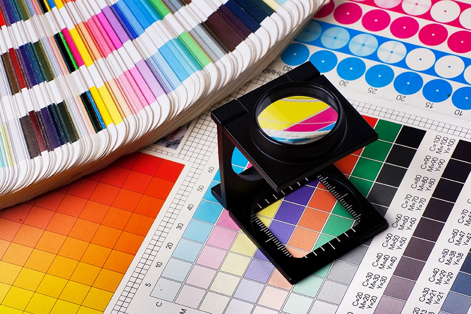 Professional print swatches and equipment